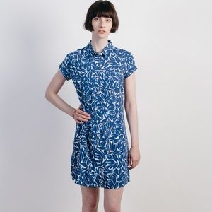Bridge and Burn Loren Leaf Print Dress Cobalt XS